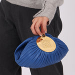 Loewe Cobalt Pleated Leather Bracelet Pouch - FashioNica
