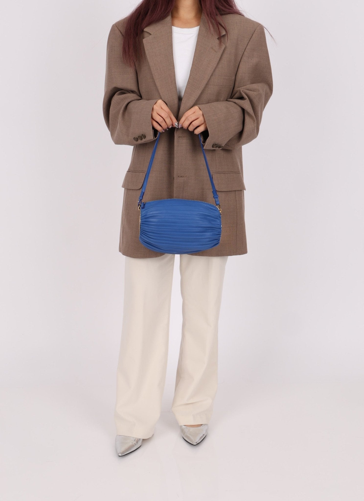 Loewe Cobalt Pleated Leather Bracelet Pouch - FashioNica