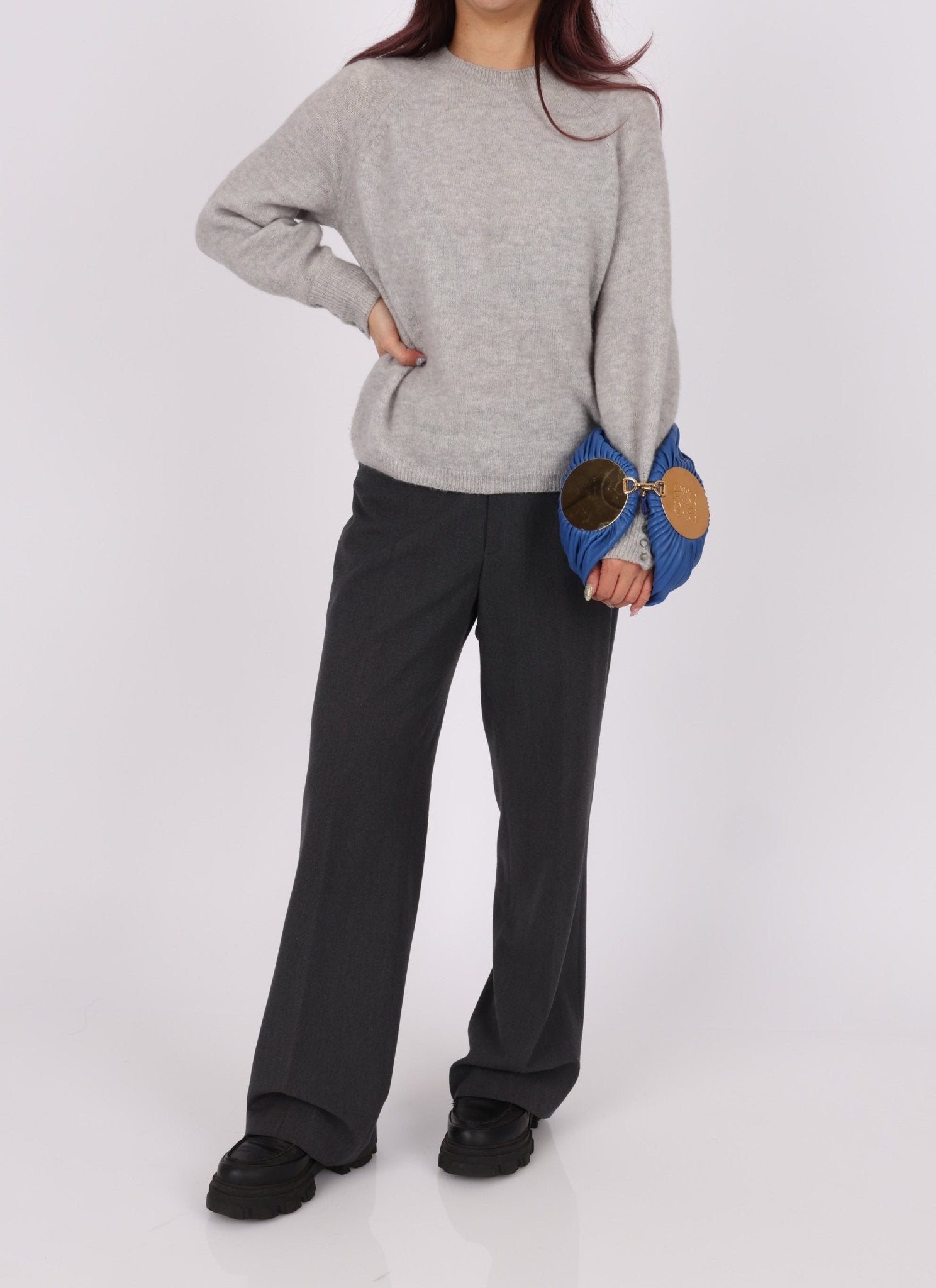 Loewe Cobalt Pleated Leather Bracelet Pouch - FashioNica