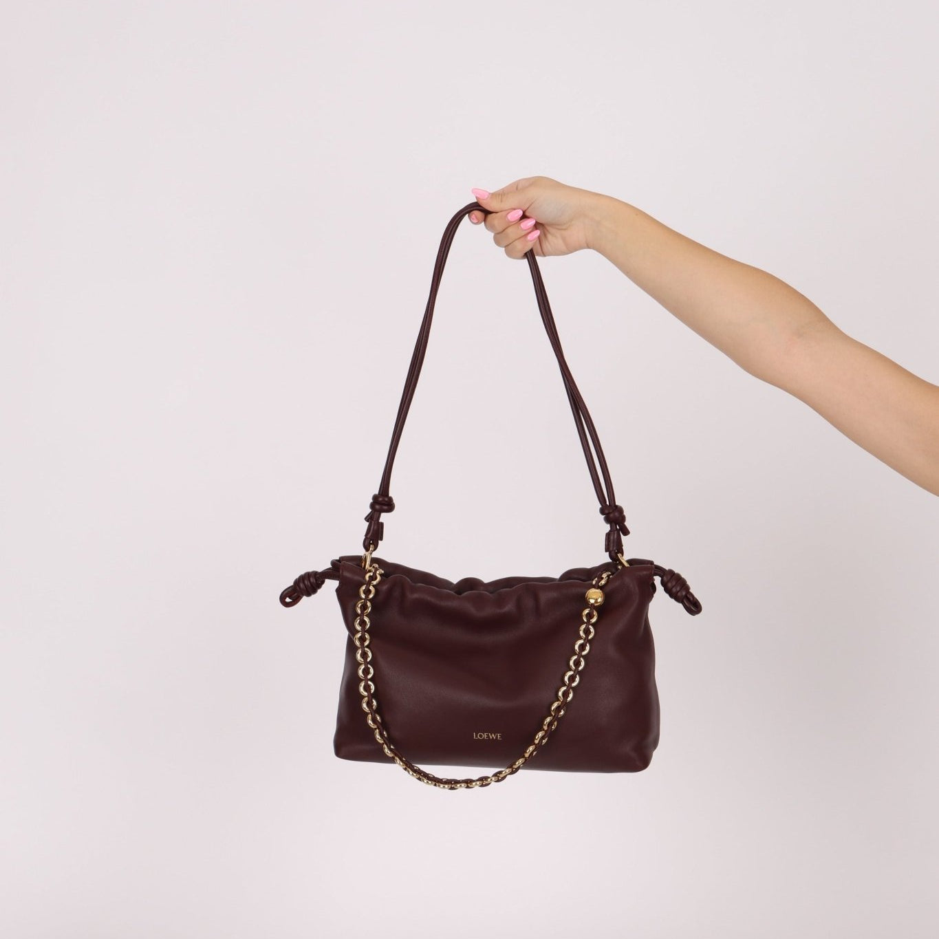 Loewe Dark Burgundy Medium Flamenco w/ Donut Chain - FashioNica