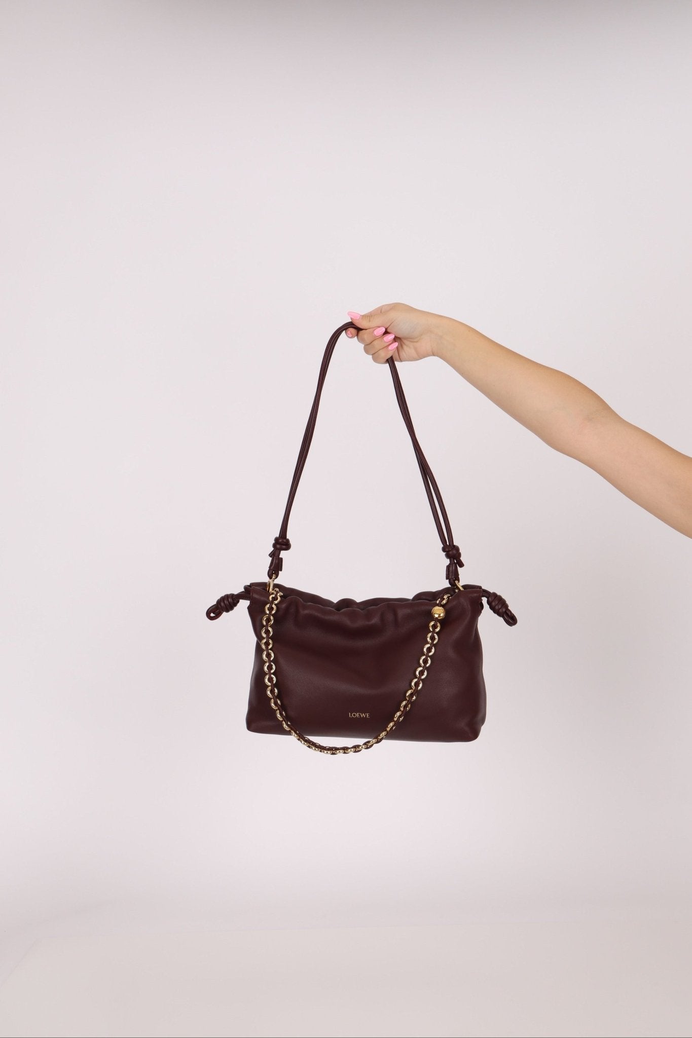 Loewe Dark Burgundy Medium Flamenco w/ Donut Chain - FashioNica