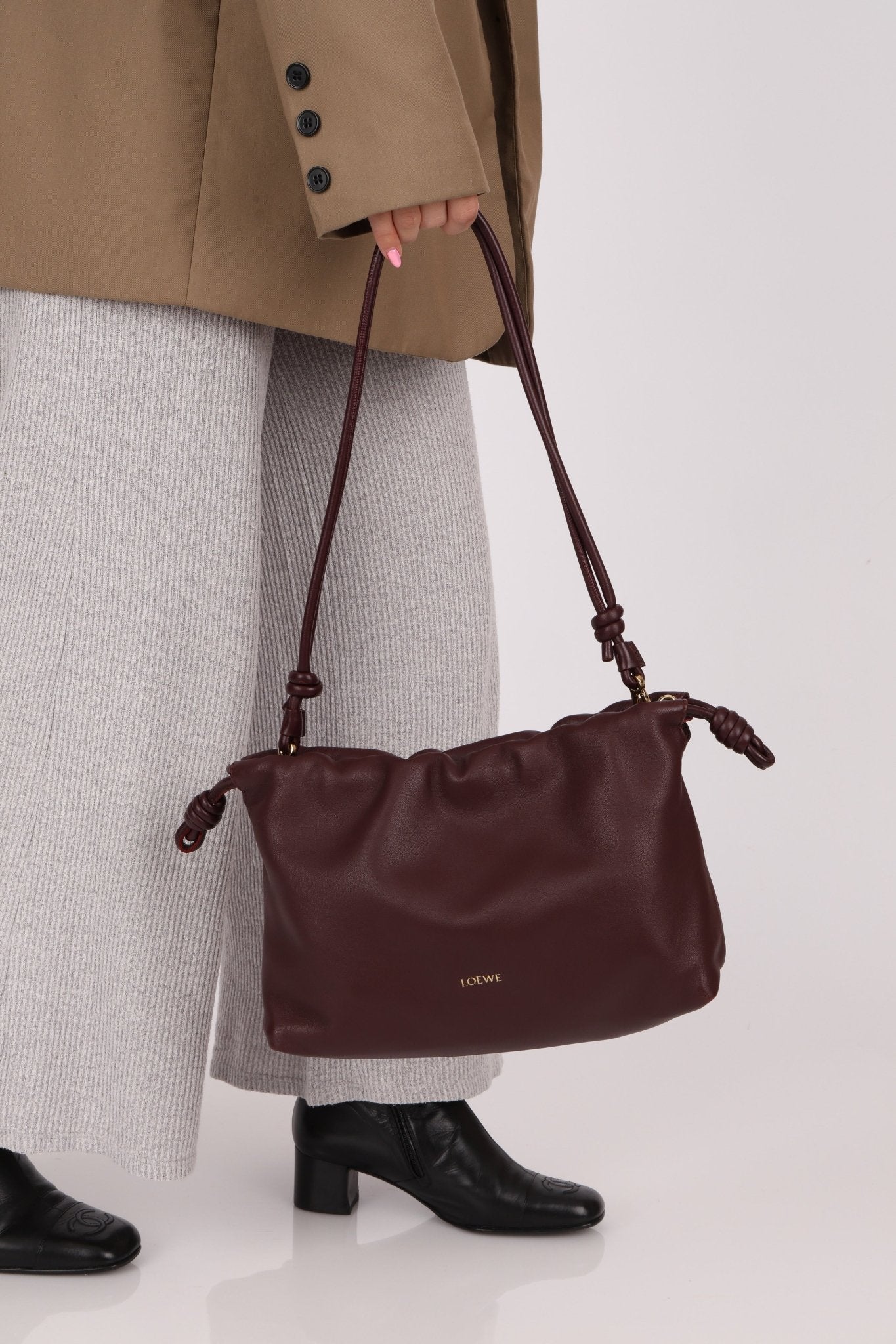 Loewe Dark Burgundy Medium Flamenco w/ Donut Chain - FashioNica