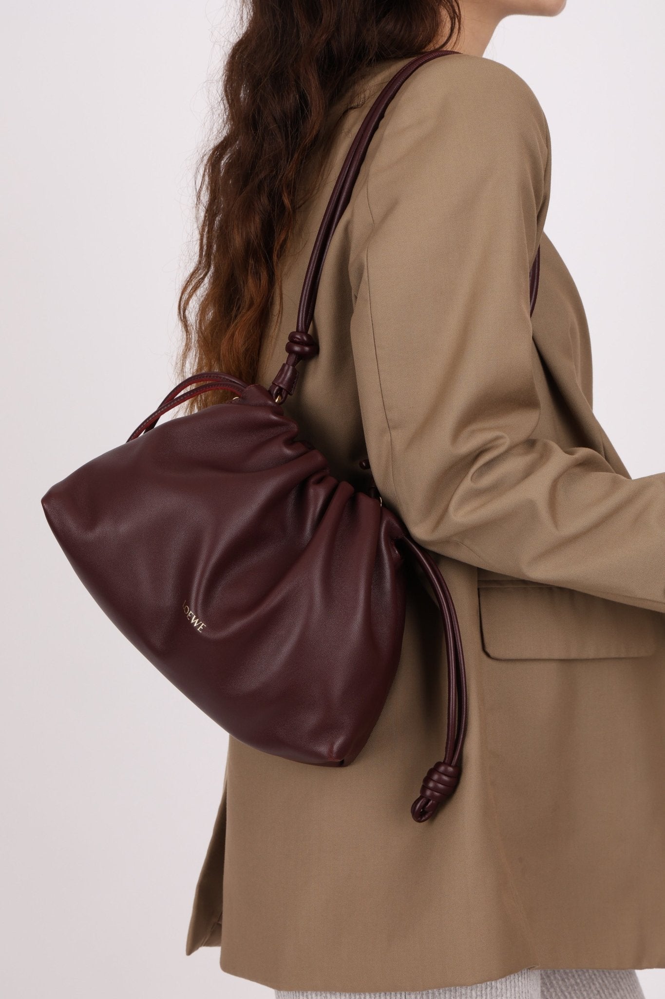 Loewe Dark Burgundy Medium Flamenco w/ Donut Chain - FashioNica