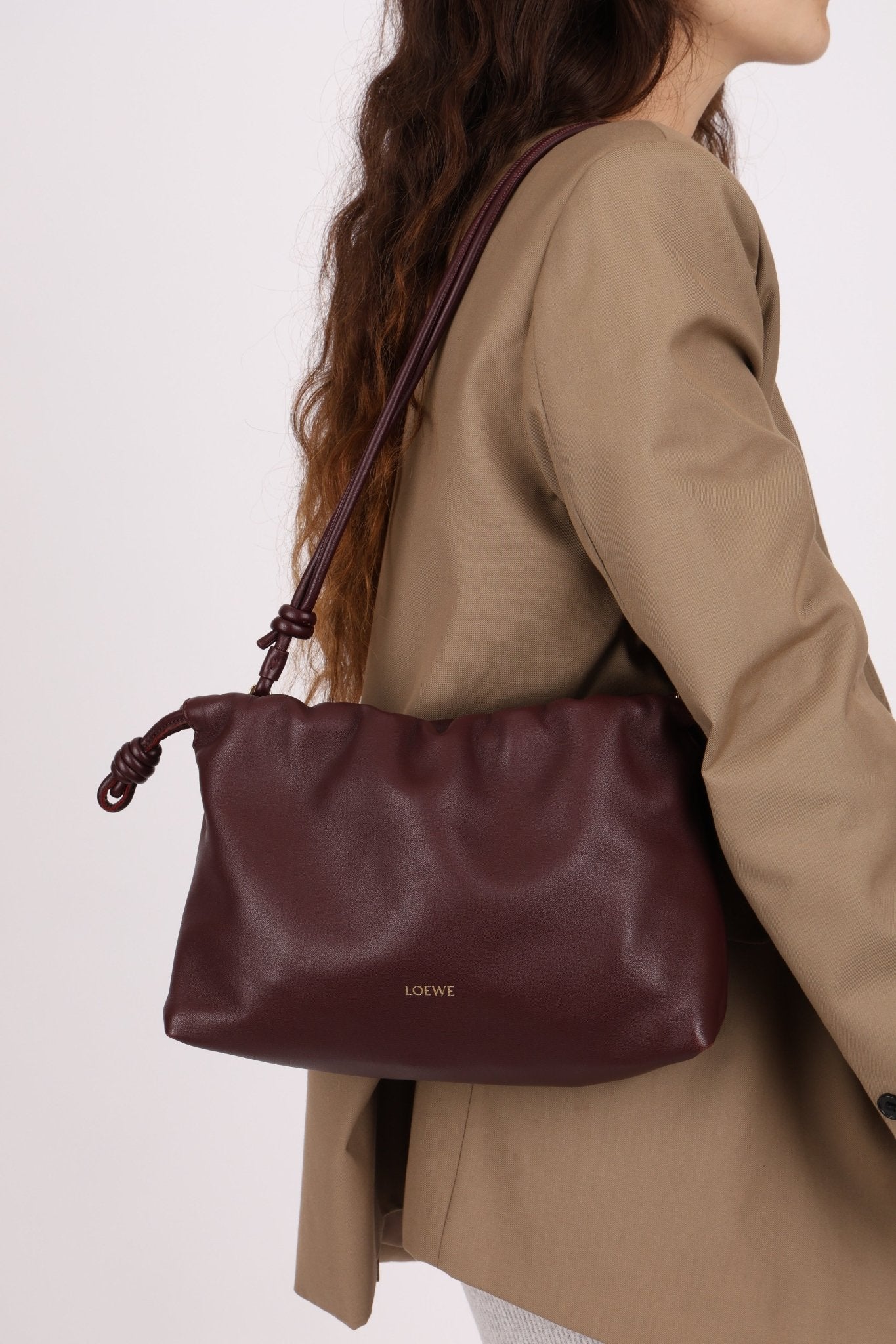 Loewe Dark Burgundy Medium Flamenco w/ Donut Chain - FashioNica