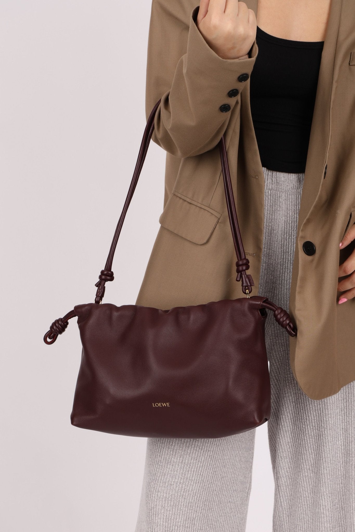 Loewe Dark Burgundy Medium Flamenco w/ Donut Chain - FashioNica