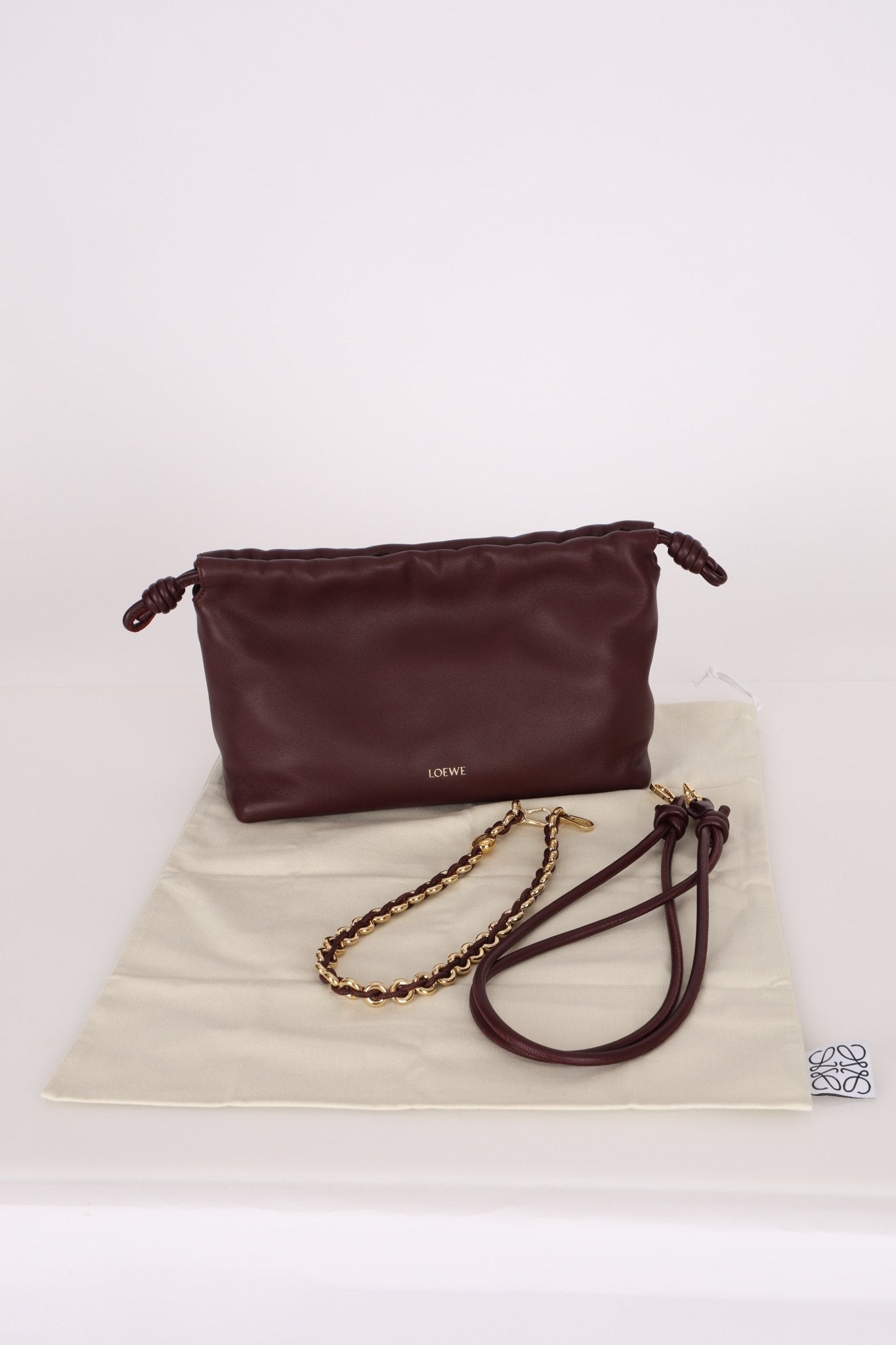 Loewe Dark Burgundy Medium Flamenco w/ Donut Chain - FashioNica