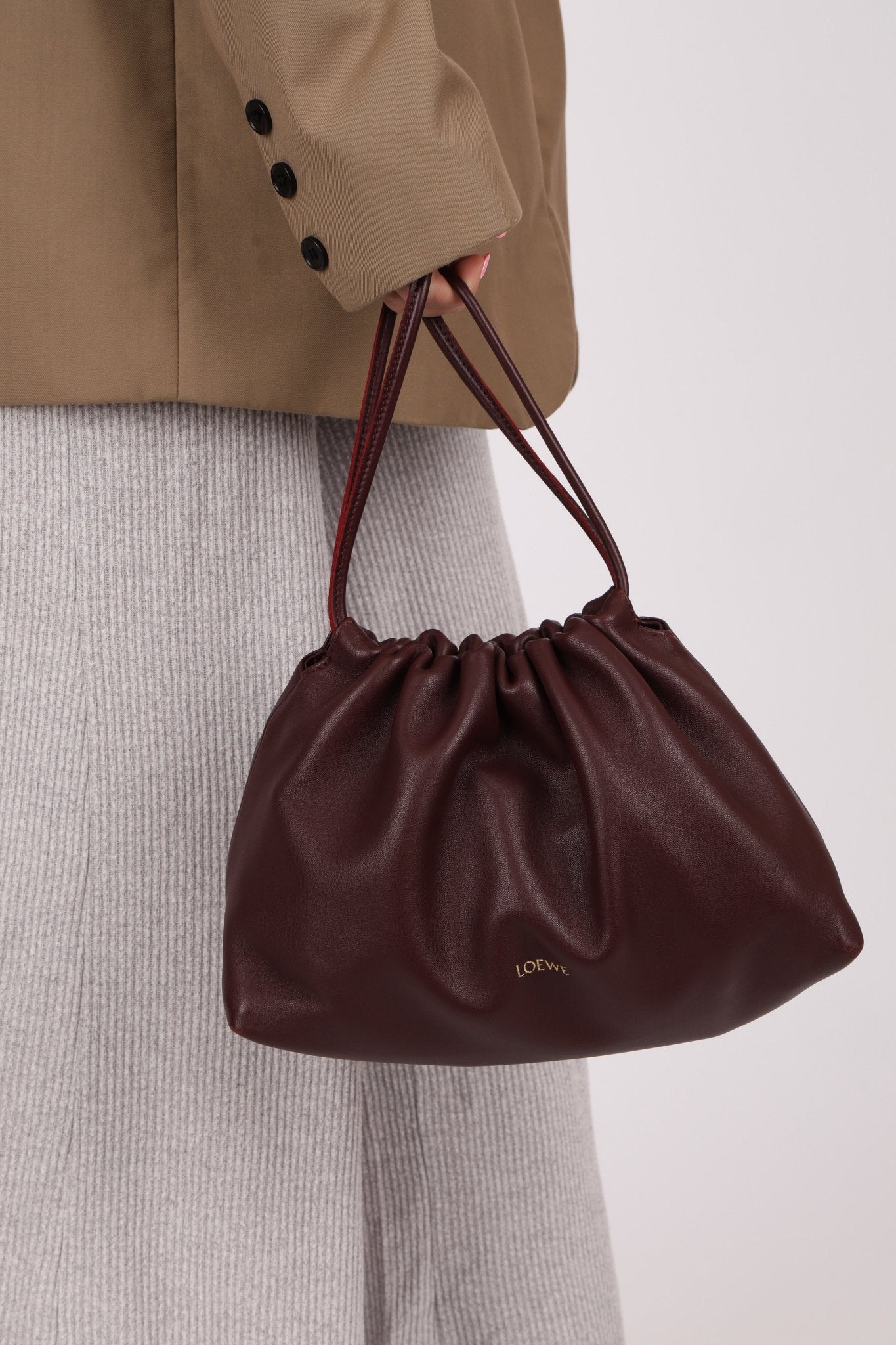 Loewe Dark Burgundy Medium Flamenco w/ Donut Chain - FashioNica