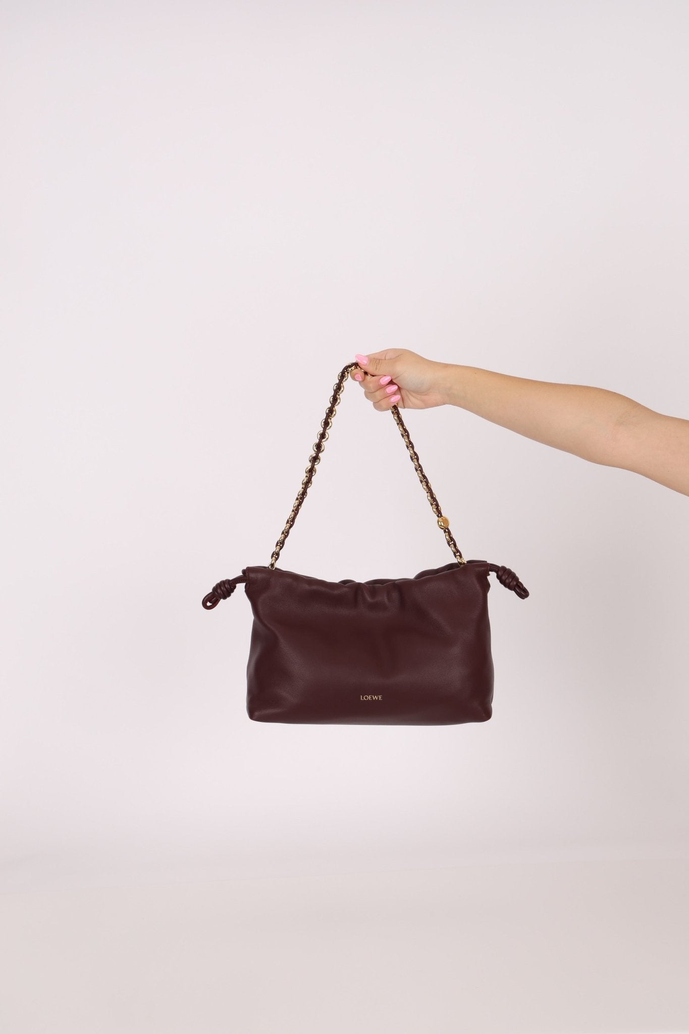 Loewe Dark Burgundy Medium Flamenco w/ Donut Chain - FashioNica