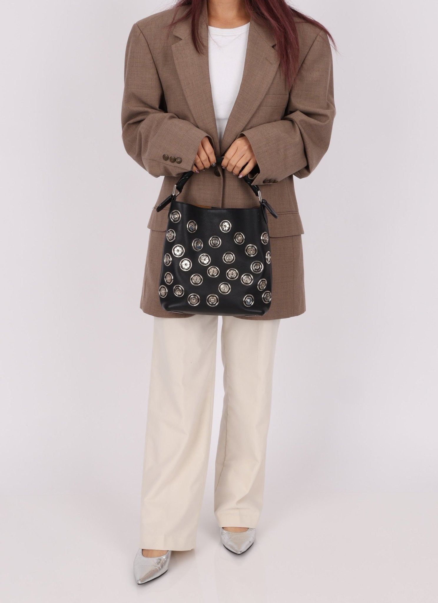 Loewe Embellished Snap Buttons Bucket Bag - FashioNica