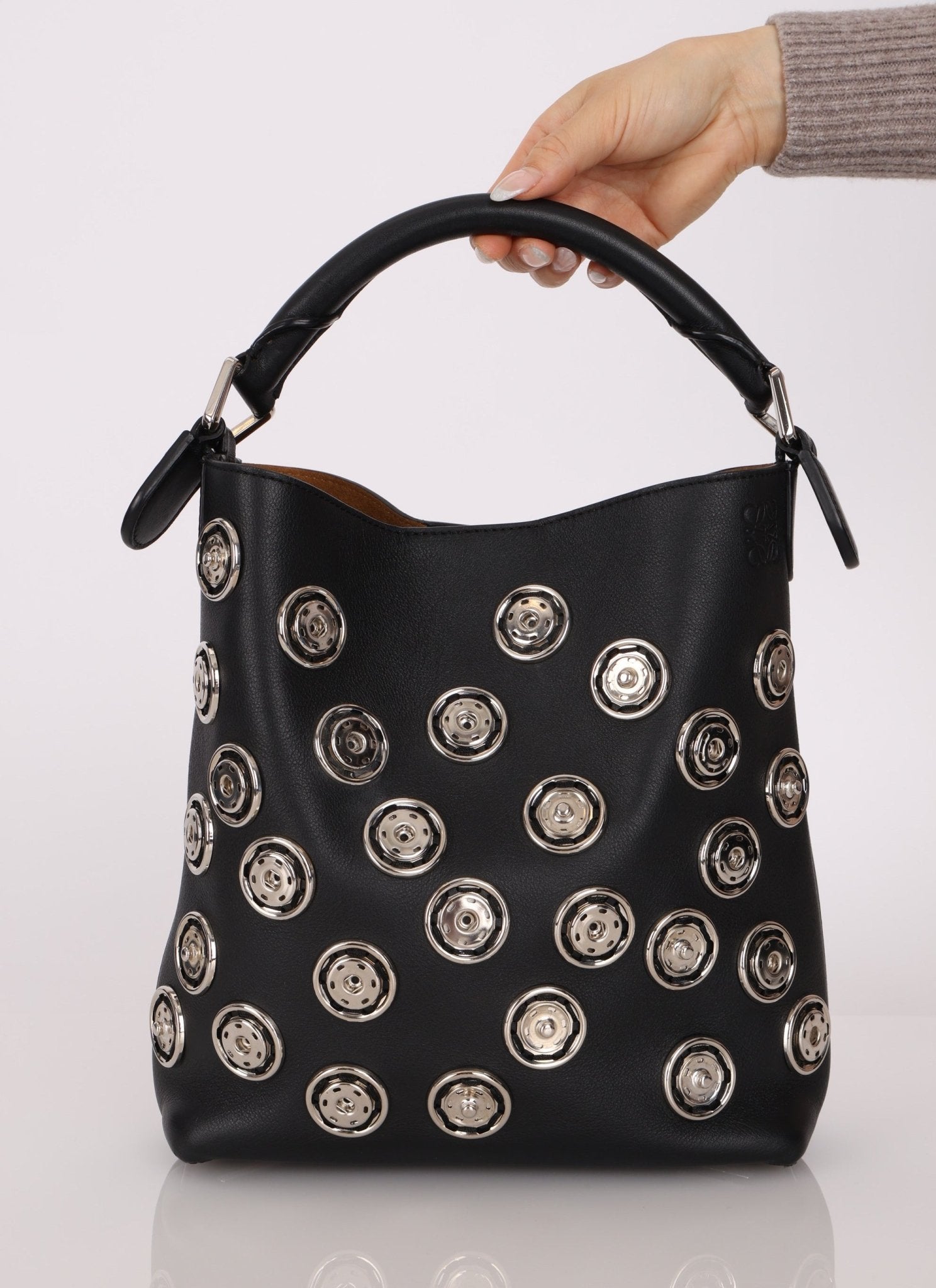 Loewe Embellished Snap Buttons Bucket Bag - FashioNica