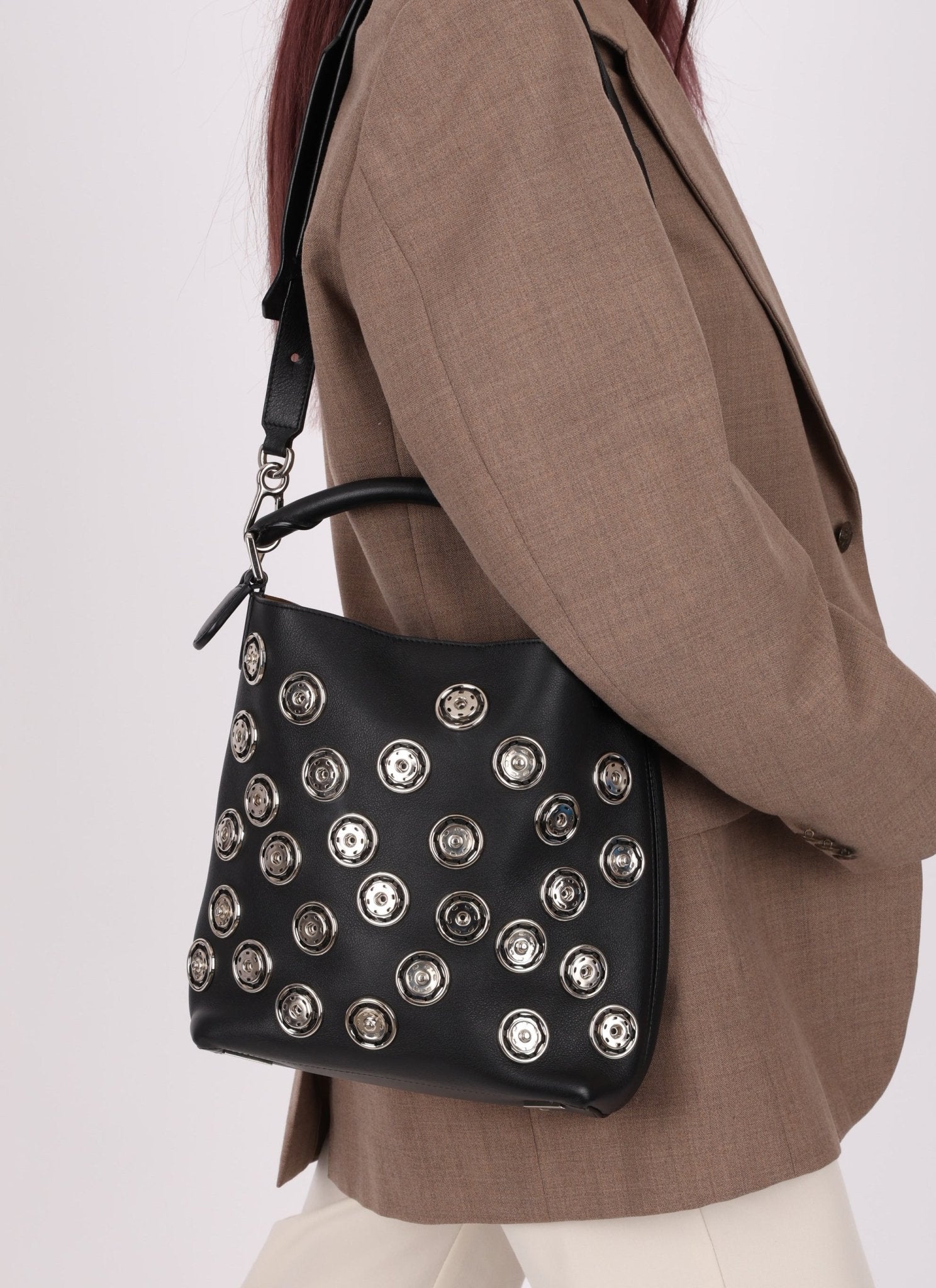 Loewe Embellished Snap Buttons Bucket Bag - FashioNica