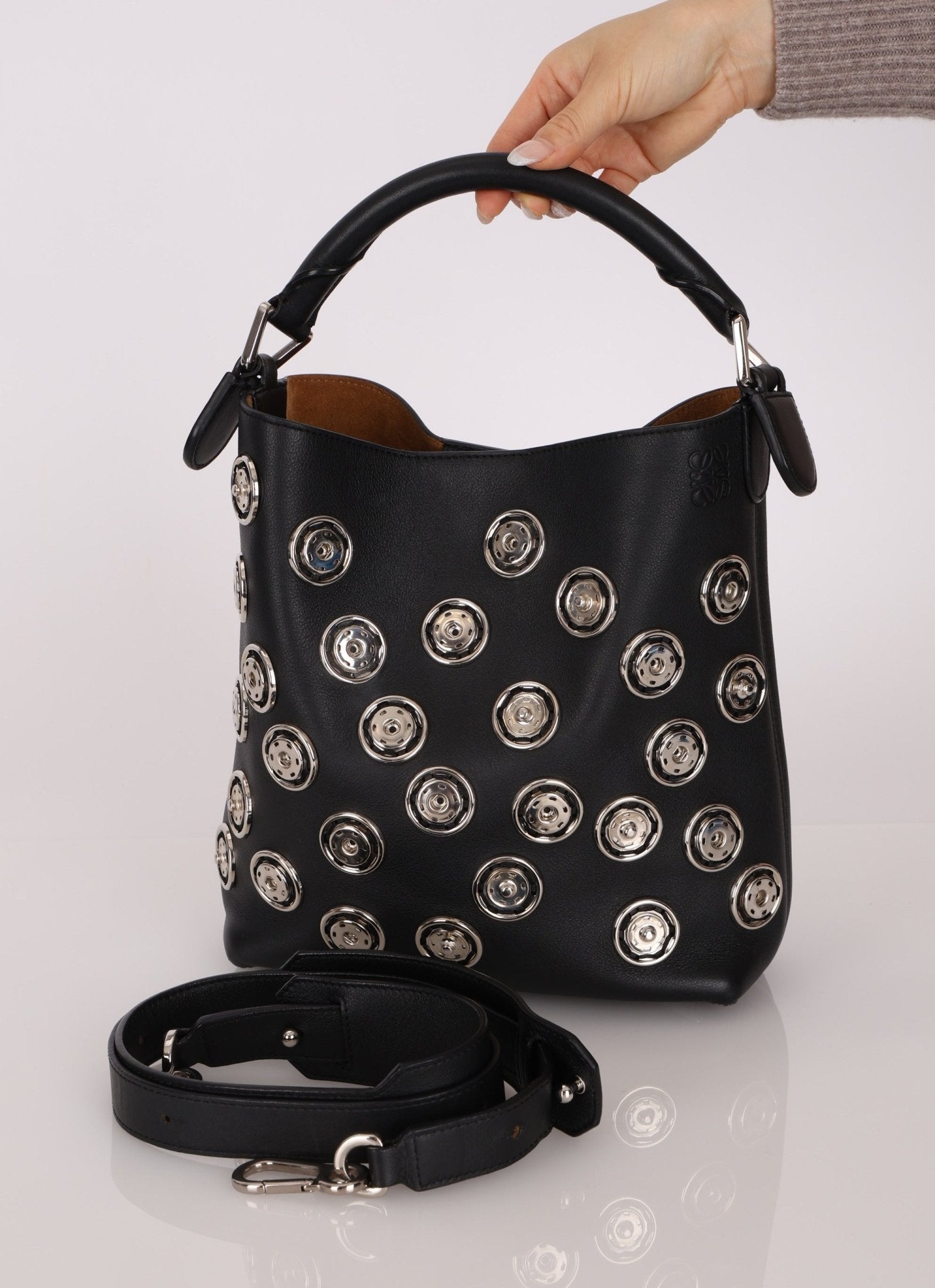 Loewe Embellished Snap Buttons Bucket Bag - FashioNica