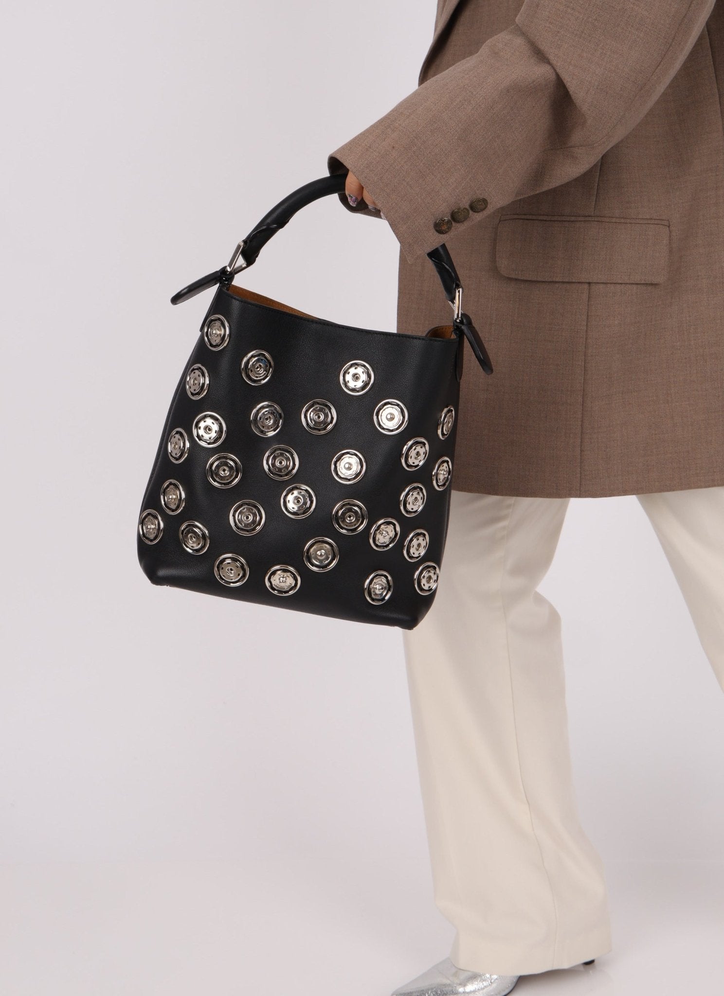 Loewe Embellished Snap Buttons Bucket Bag - FashioNica