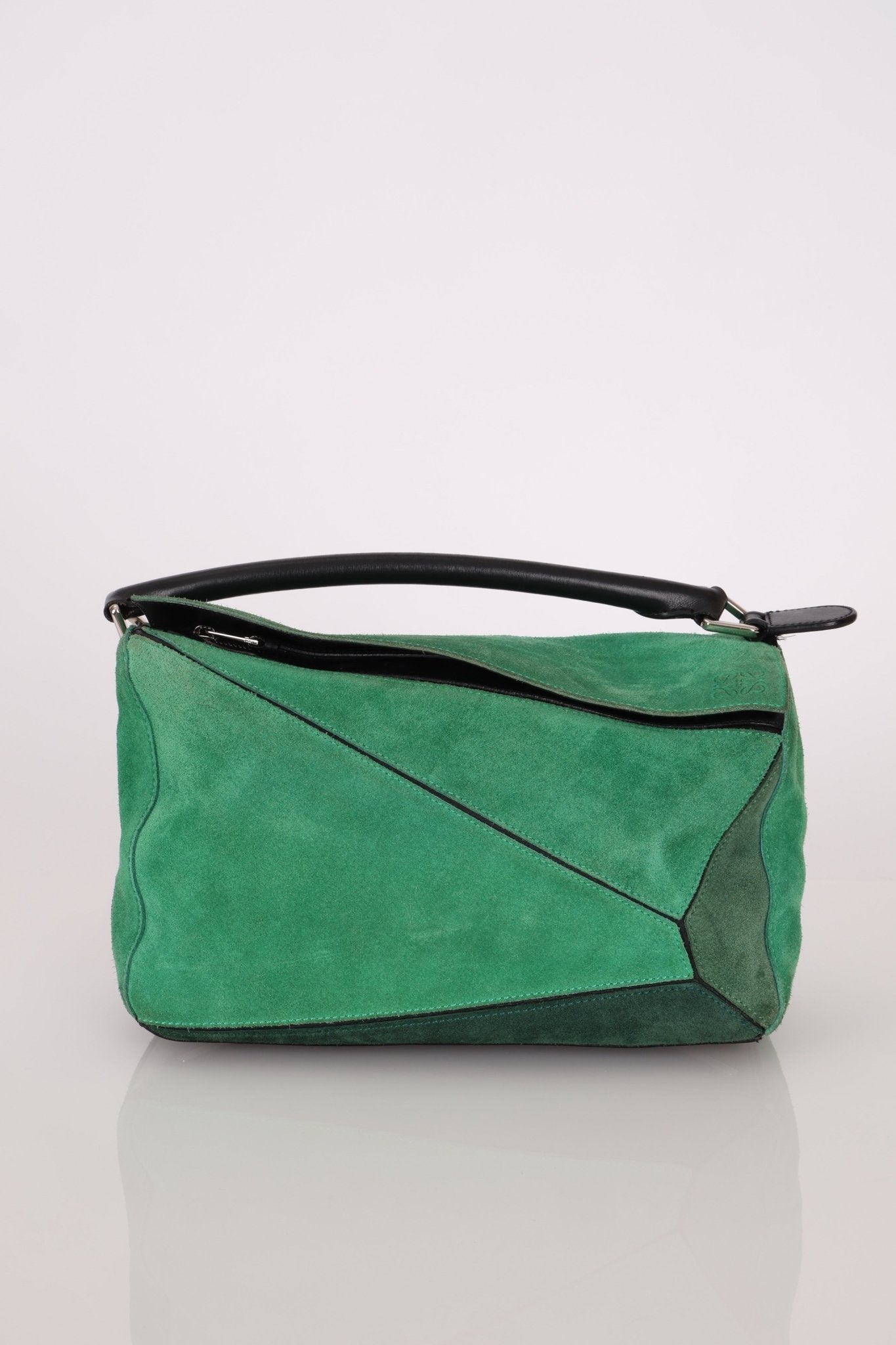 Loewe Emerald Suede Medium Puzzle Bag - FashioNica