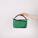 Loewe Emerald Suede Medium Puzzle Bag - FashioNica