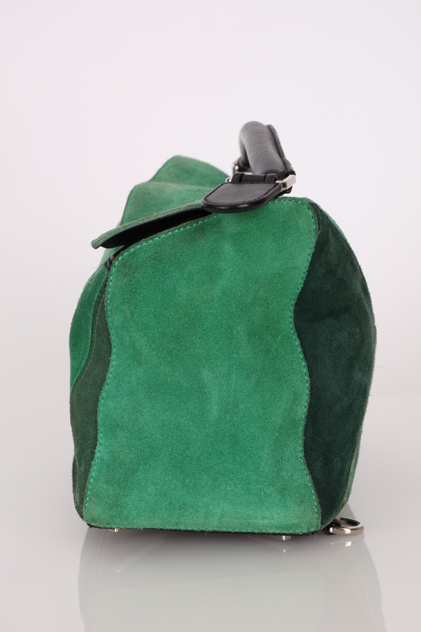 Loewe Emerald Suede Medium Puzzle Bag - FashioNica
