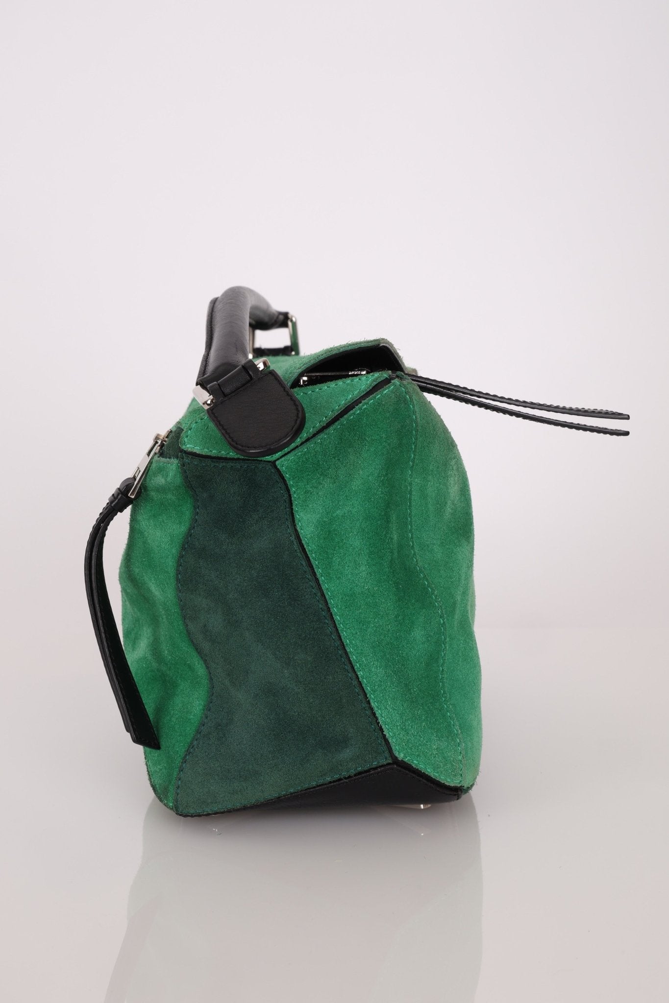 Loewe Emerald Suede Medium Puzzle Bag - FashioNica