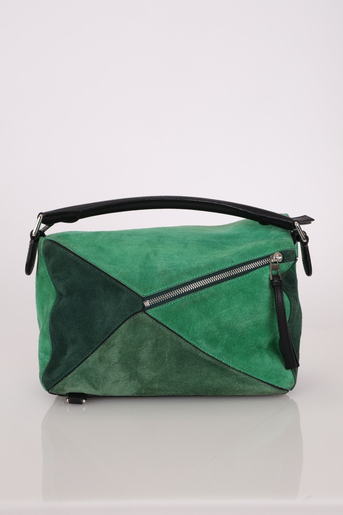 Loewe Emerald Suede Medium Puzzle Bag - FashioNica