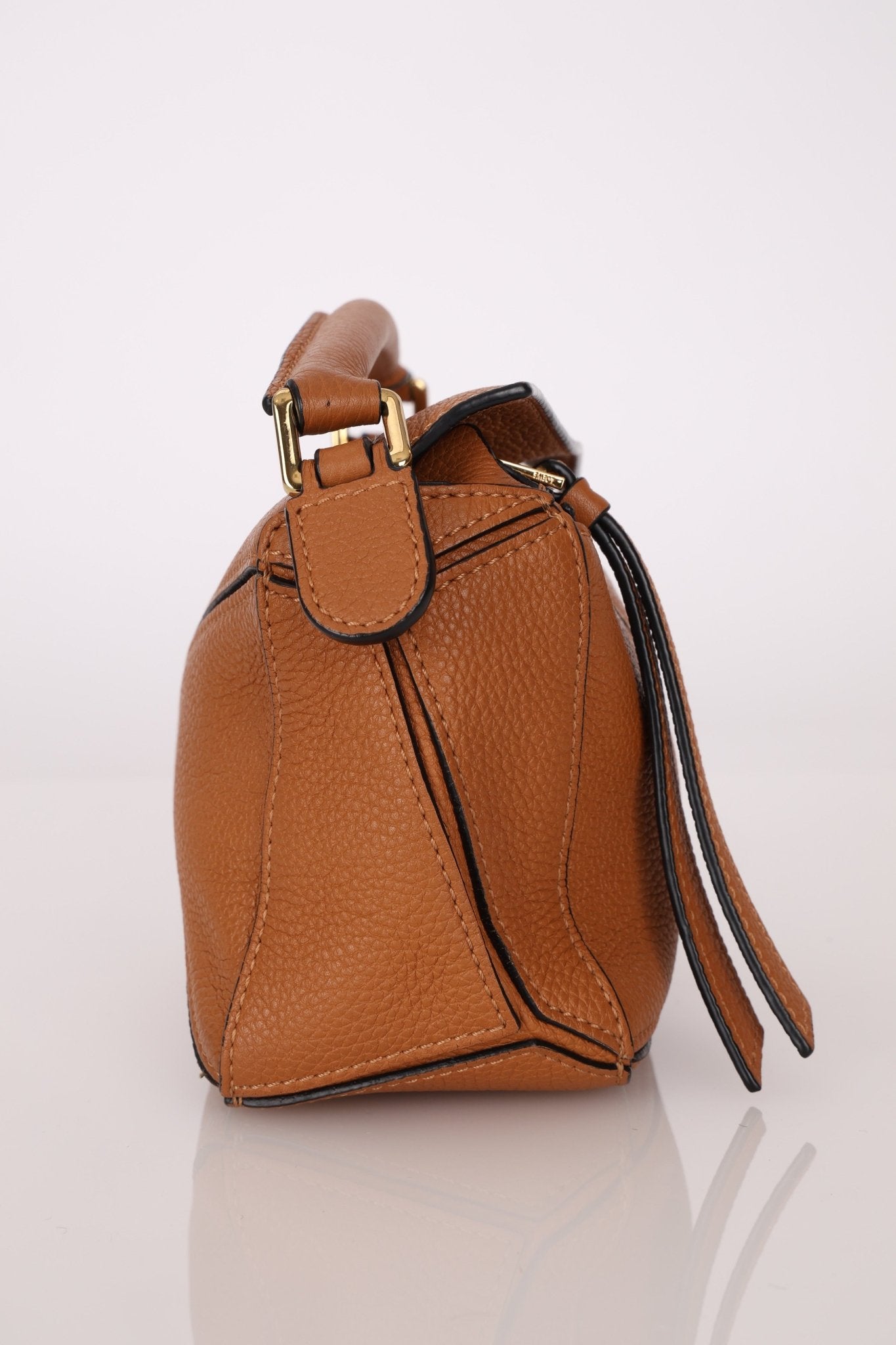 Loewe Grained Calfskin Cognac Mini Puzzle - FashioNica