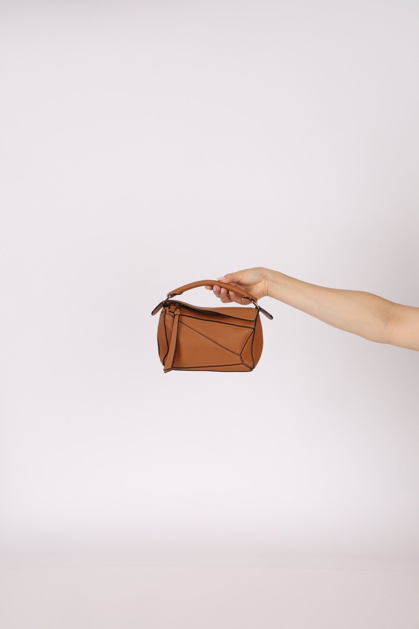 Loewe Grained Calfskin Cognac Mini Puzzle - FashioNica