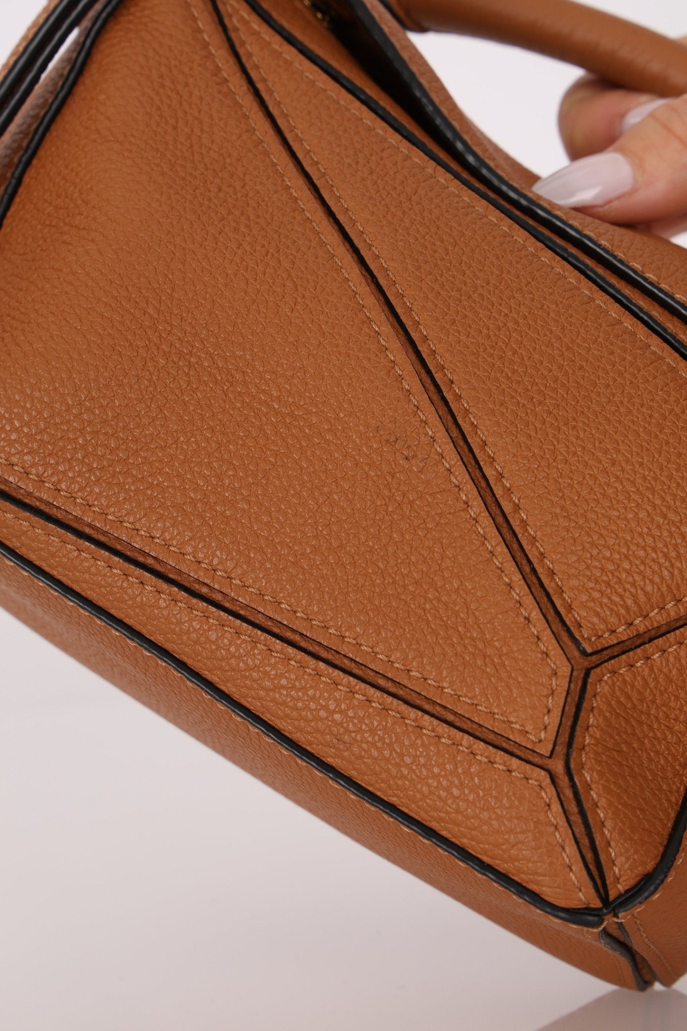 Loewe Grained Calfskin Cognac Mini Puzzle - FashioNica