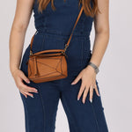 Loewe Grained Calfskin Cognac Mini Puzzle - FashioNica