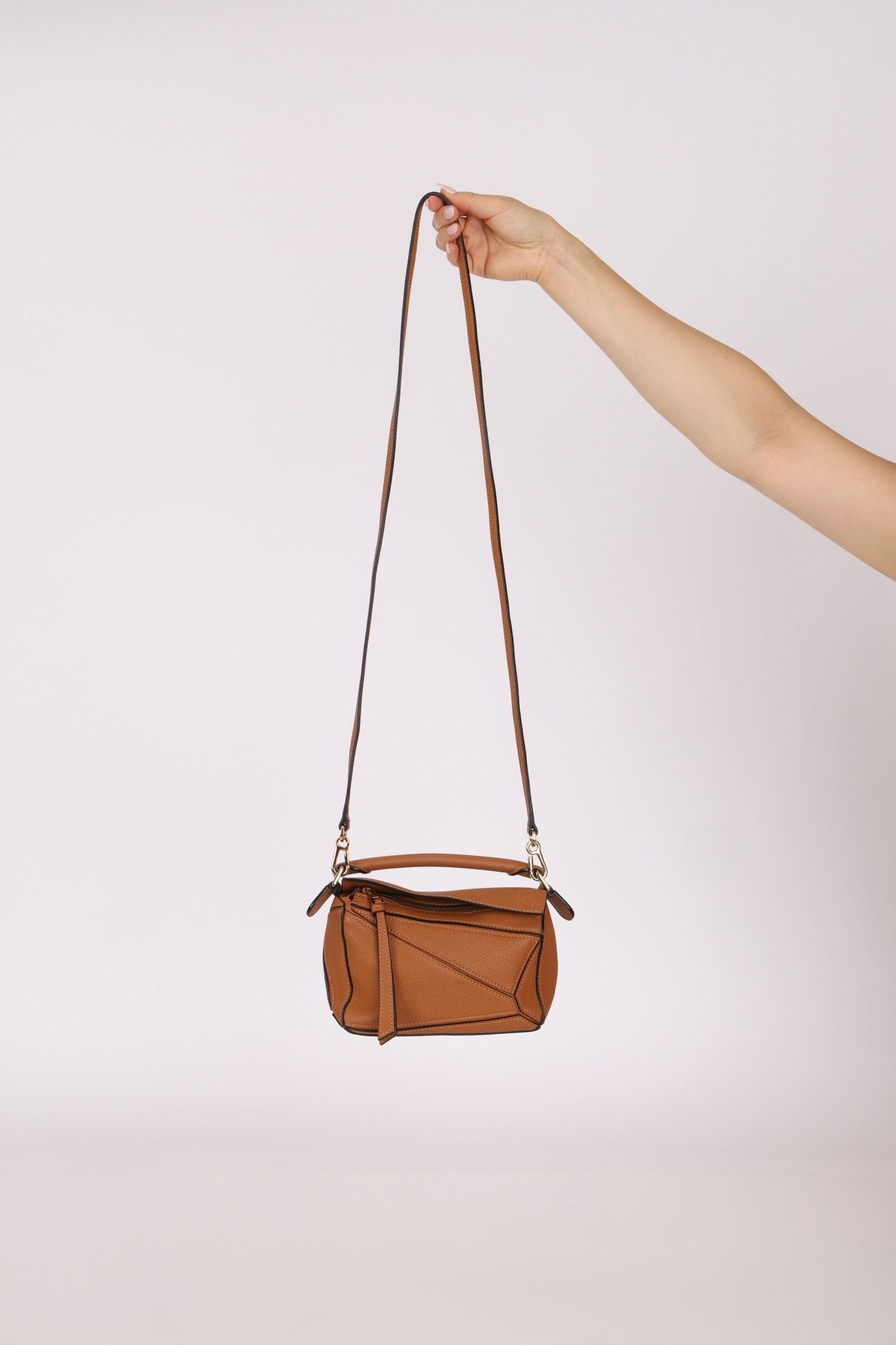 Loewe Grained Calfskin Cognac Mini Puzzle - FashioNica