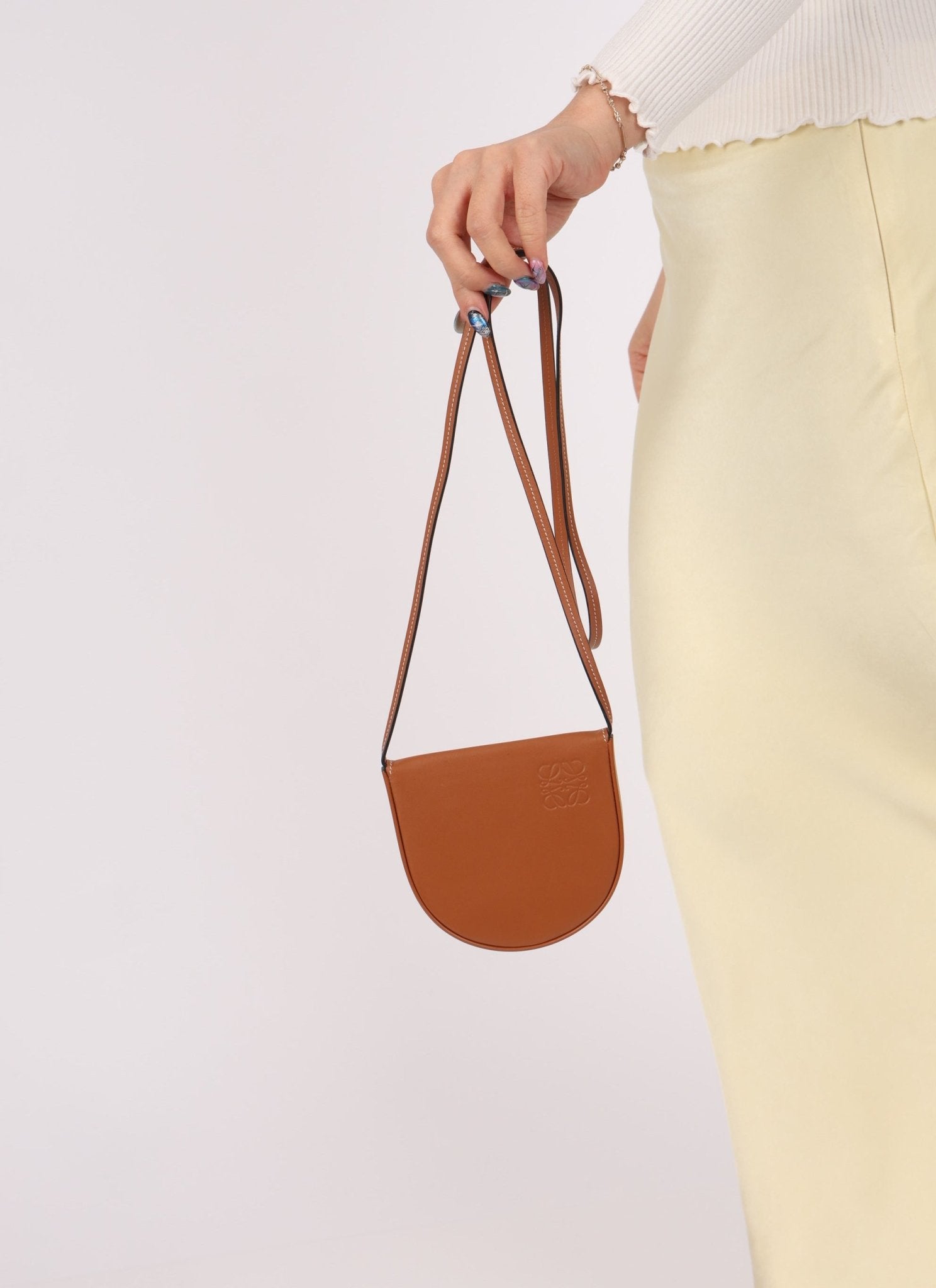 Loewe Leather Anagram Heel Mini Crossbody - FashioNica