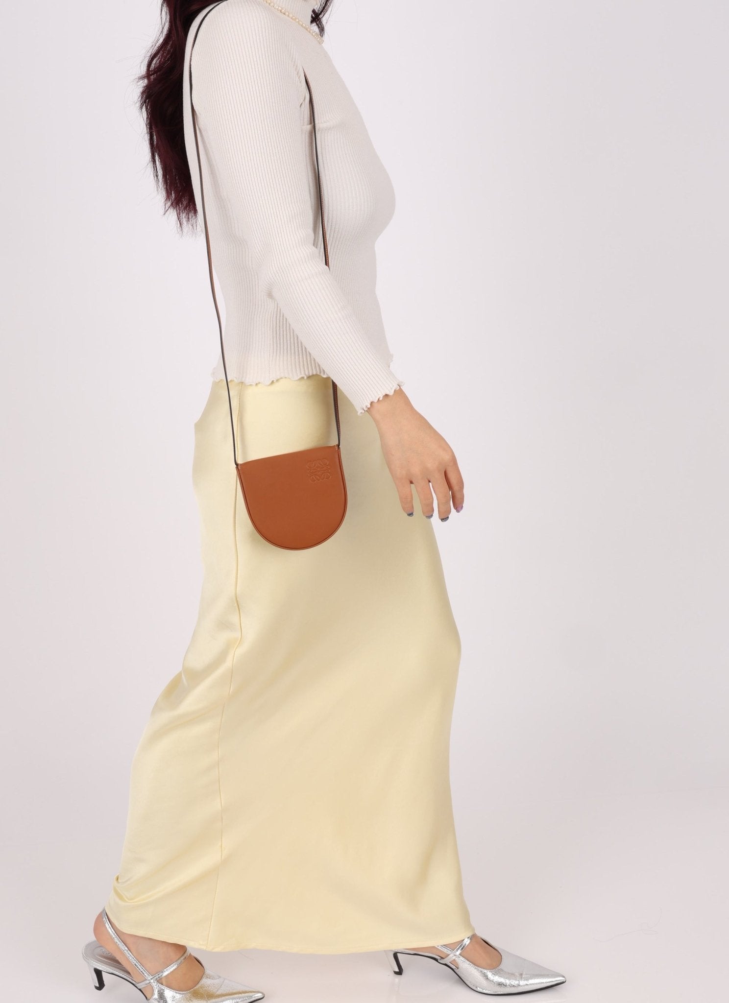 Loewe Leather Anagram Heel Mini Crossbody - FashioNica