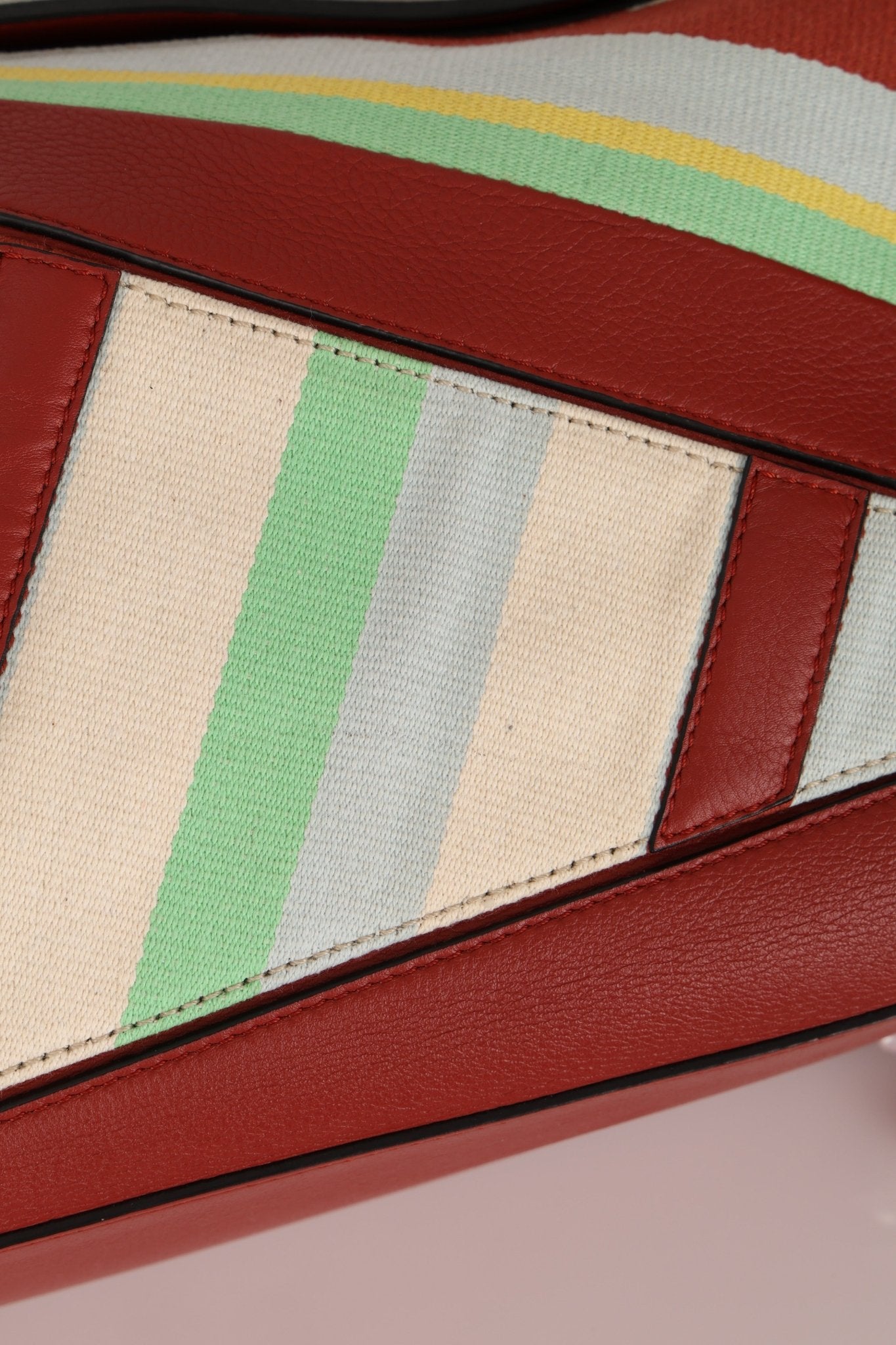 Loewe Leather and Striped Canvas Large Puzzle Bag - FashioNica