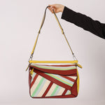 Loewe Leather and Striped Canvas Large Puzzle Bag - FashioNica