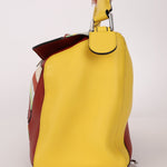 Loewe Leather and Striped Canvas Large Puzzle Bag - FashioNica