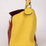 Loewe Leather and Striped Canvas Large Puzzle Bag - FashioNica