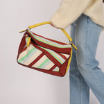 Loewe Leather and Striped Canvas Large Puzzle Bag - FashioNica