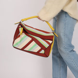 Loewe Leather and Striped Canvas Large Puzzle Bag - FashioNica