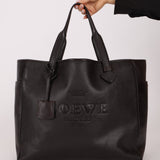 Loewe Leather Embossed Logo Tote Bag - FashioNica
