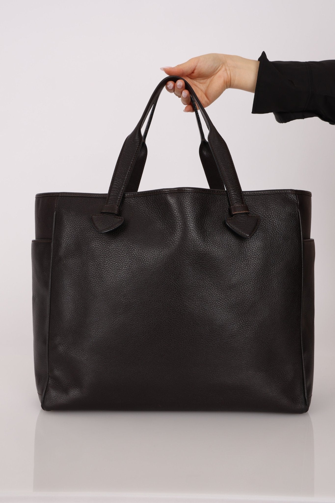 Loewe Leather Embossed Logo Tote Bag - FashioNica