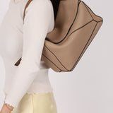 Loewe Leather Medium Taupe Pebbled Bicolor Puzzle - FashioNica