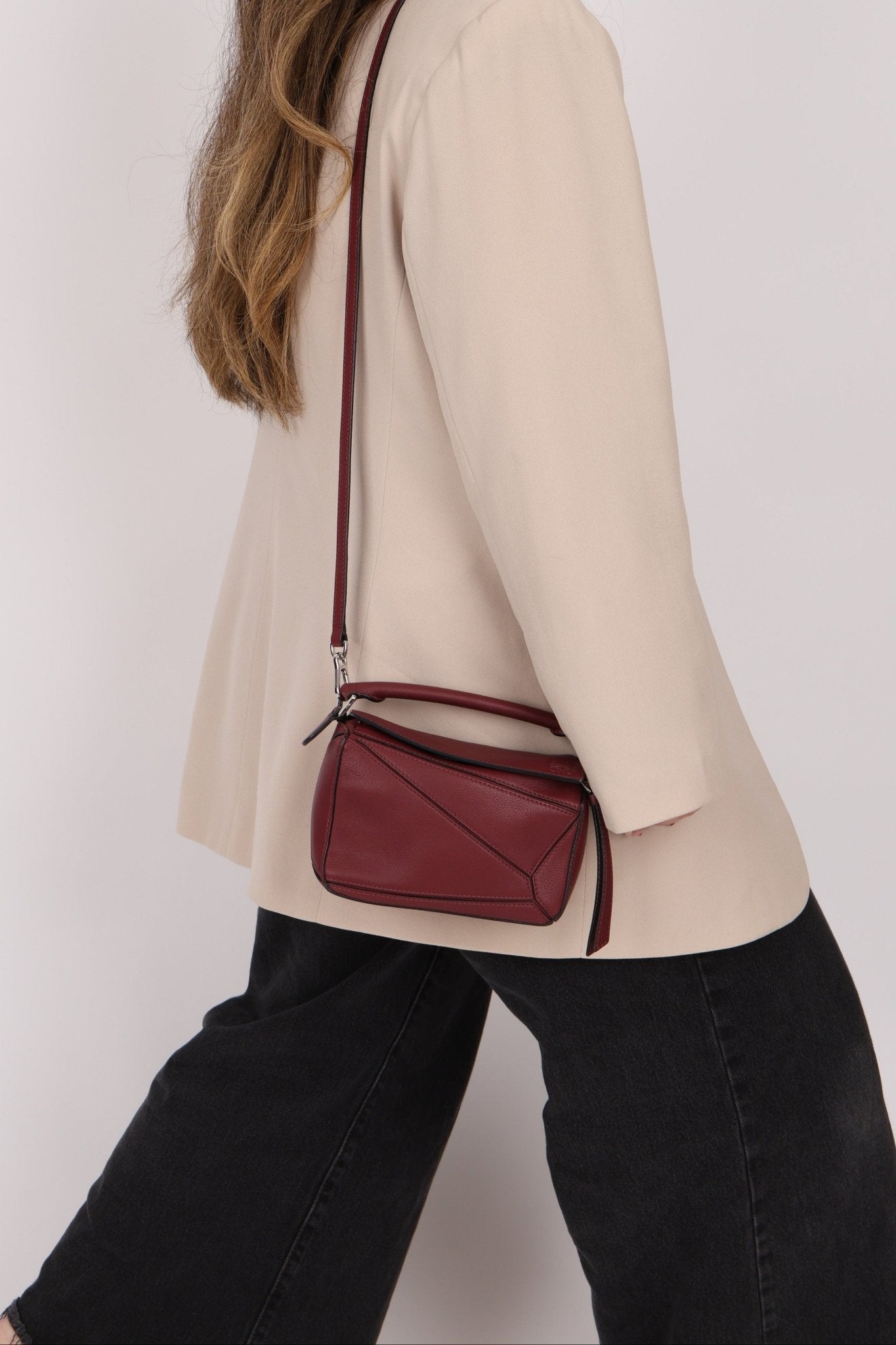 Loewe Leather Mini Puzzle Bag with Loewe Rugby Strap - FashioNica