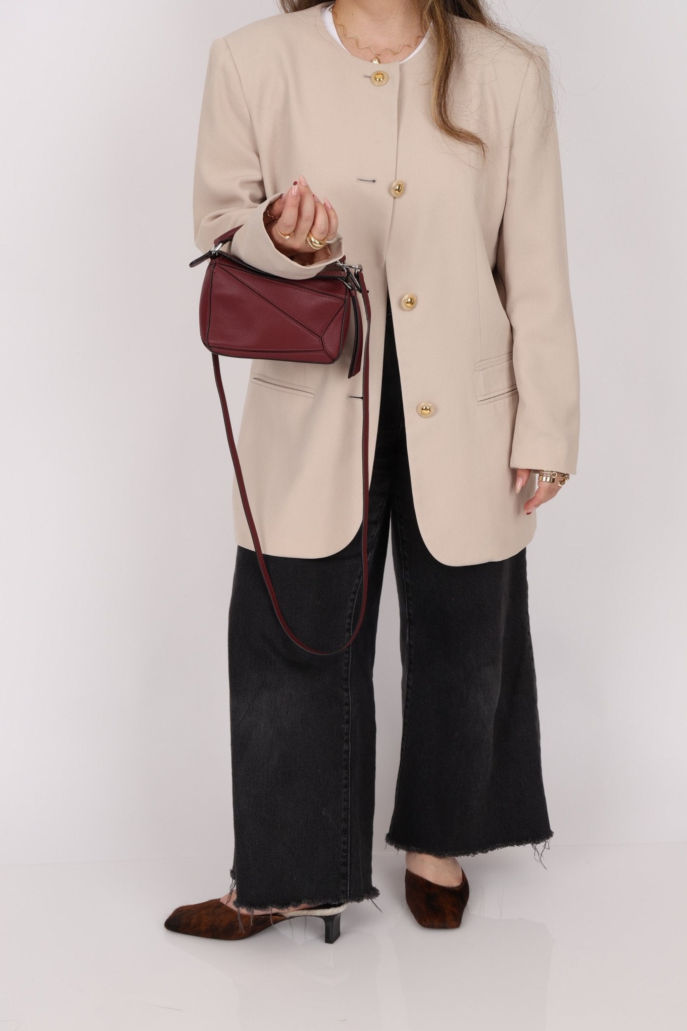 Loewe Leather Mini Puzzle Bag with Loewe Rugby Strap - FashioNica