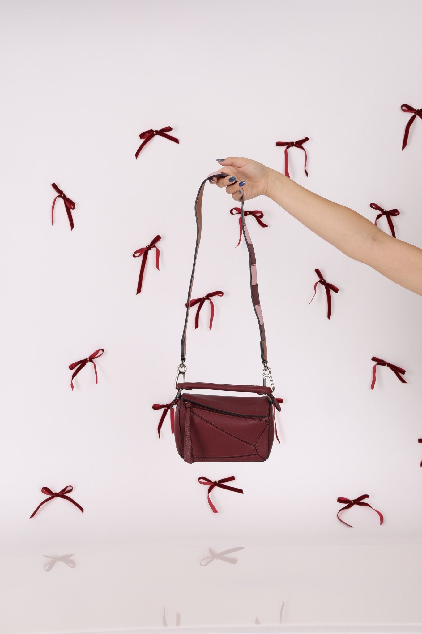 Loewe Leather Mini Puzzle Bag with Loewe Rugby Strap - FashioNica