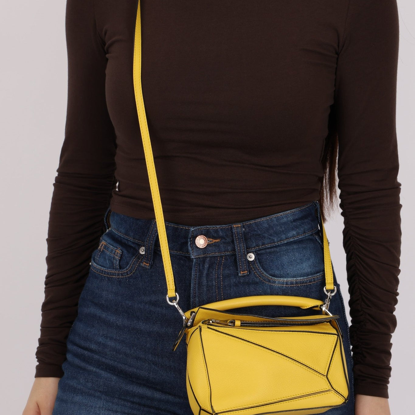 Loewe Lemon Yellow Mini Puzzle Bag - FashioNica