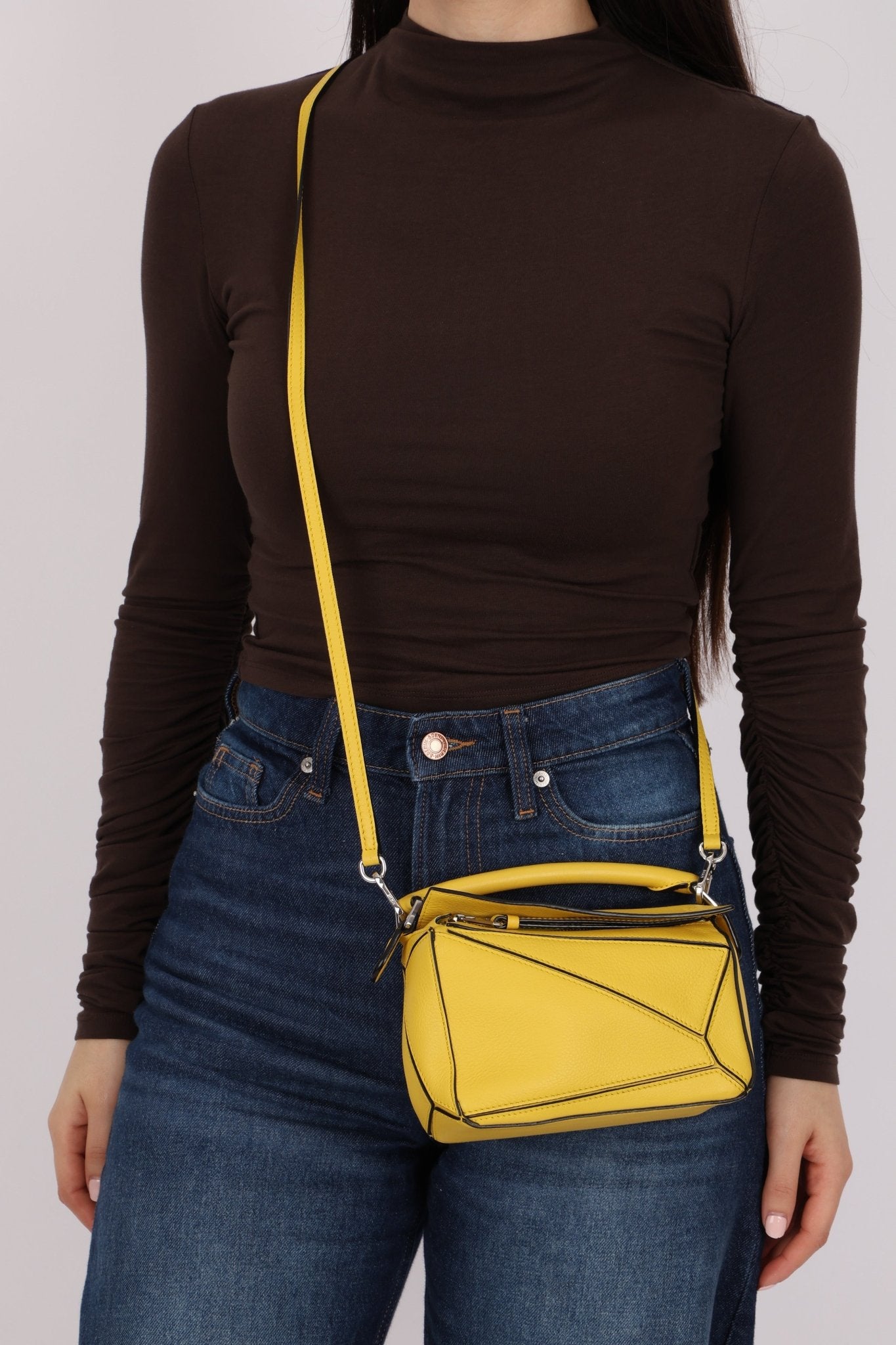 Loewe Lemon Yellow Mini Puzzle Bag - FashioNica