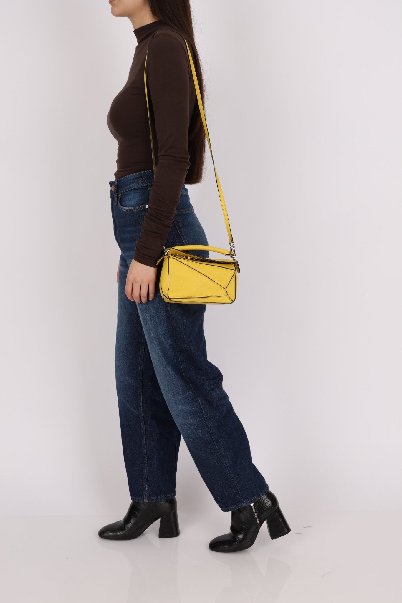 Loewe Lemon Yellow Mini Puzzle Bag - FashioNica