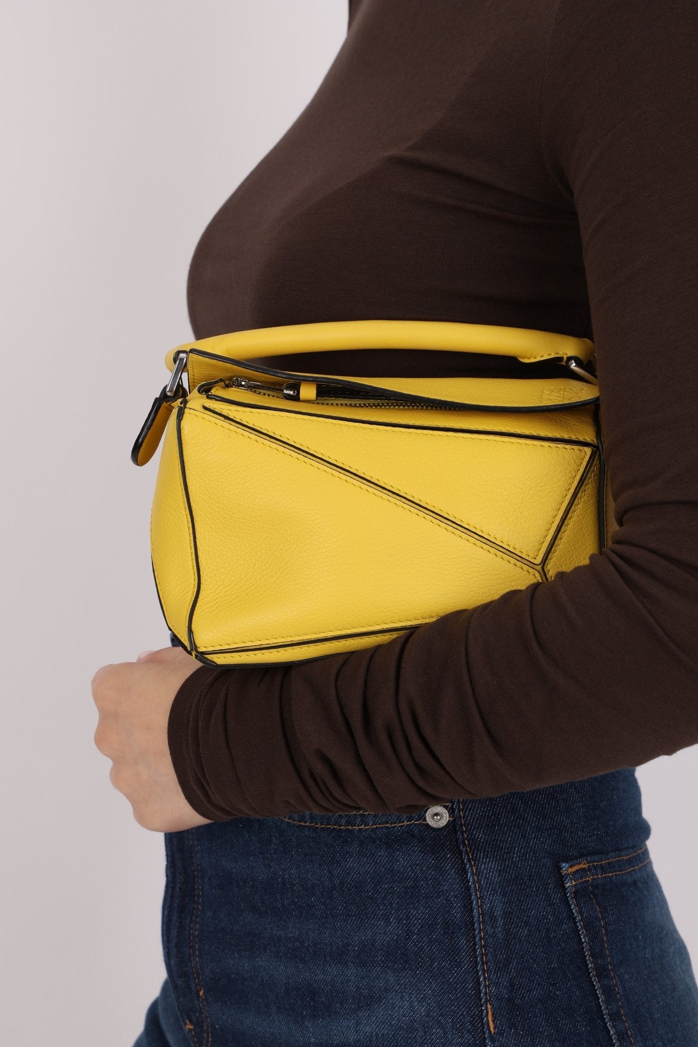 Loewe Lemon Yellow Mini Puzzle Bag - FashioNica