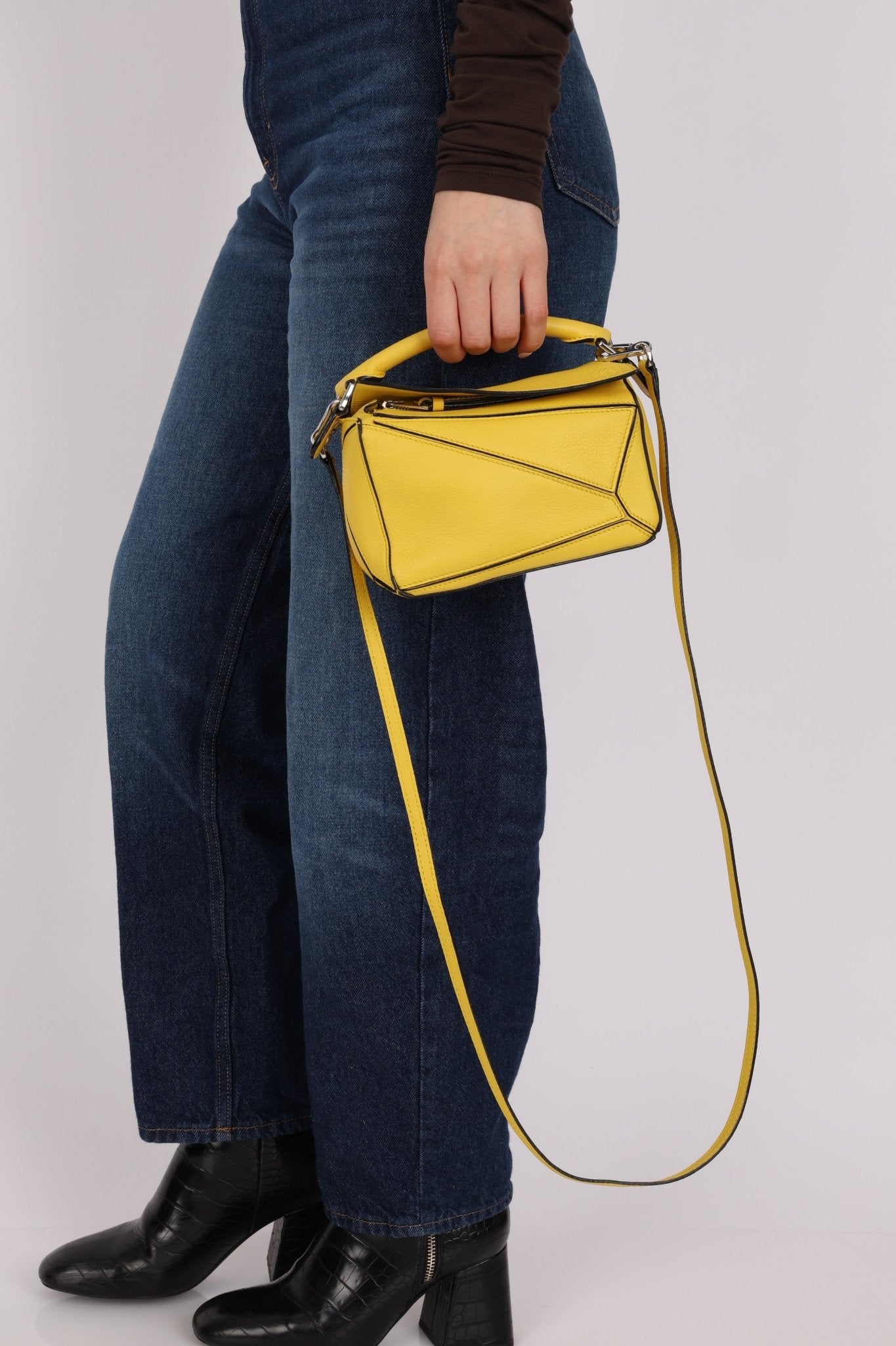 Loewe Lemon Yellow Mini Puzzle Bag - FashioNica