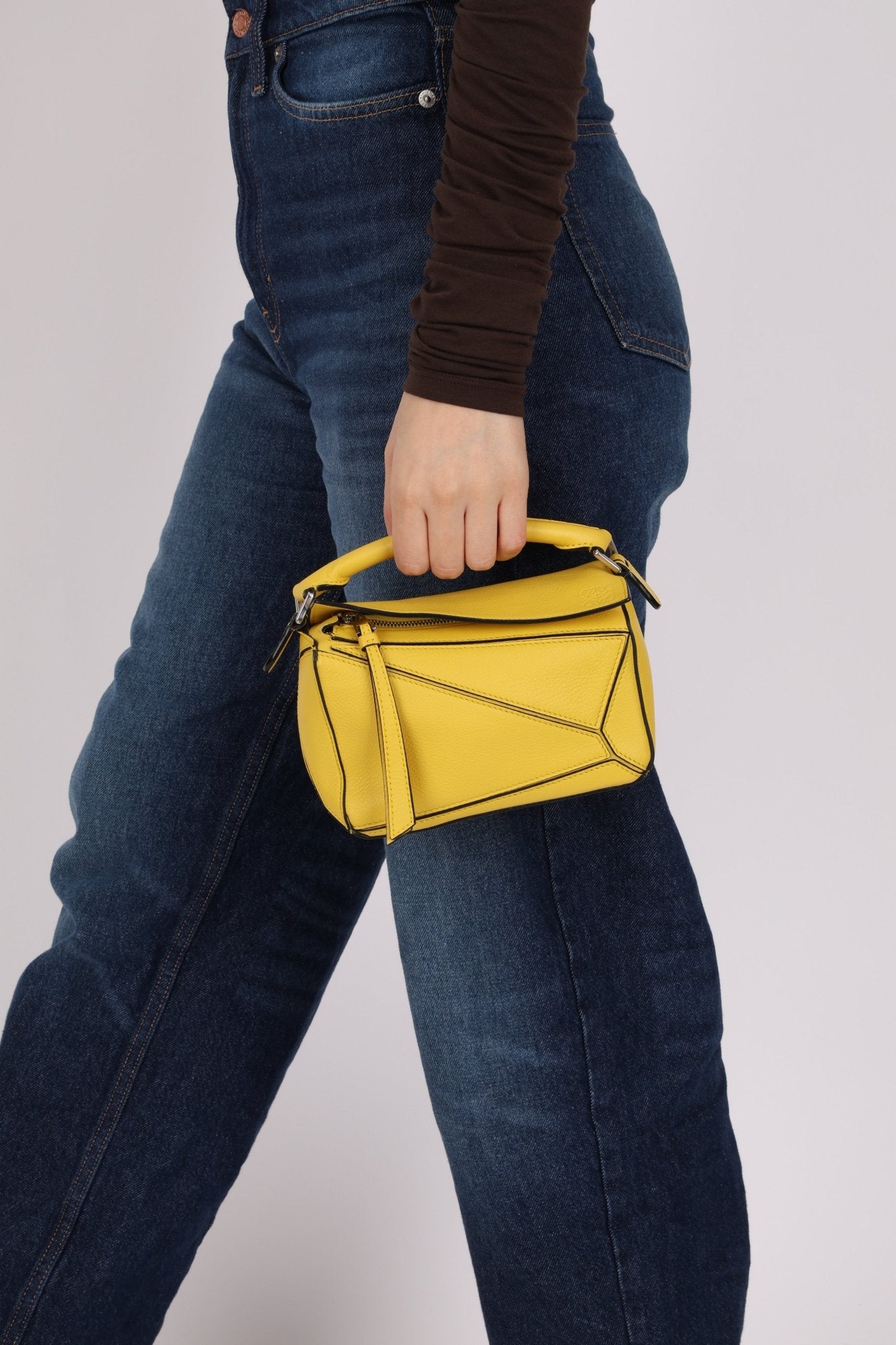 Loewe Lemon Yellow Mini Puzzle Bag - FashioNica