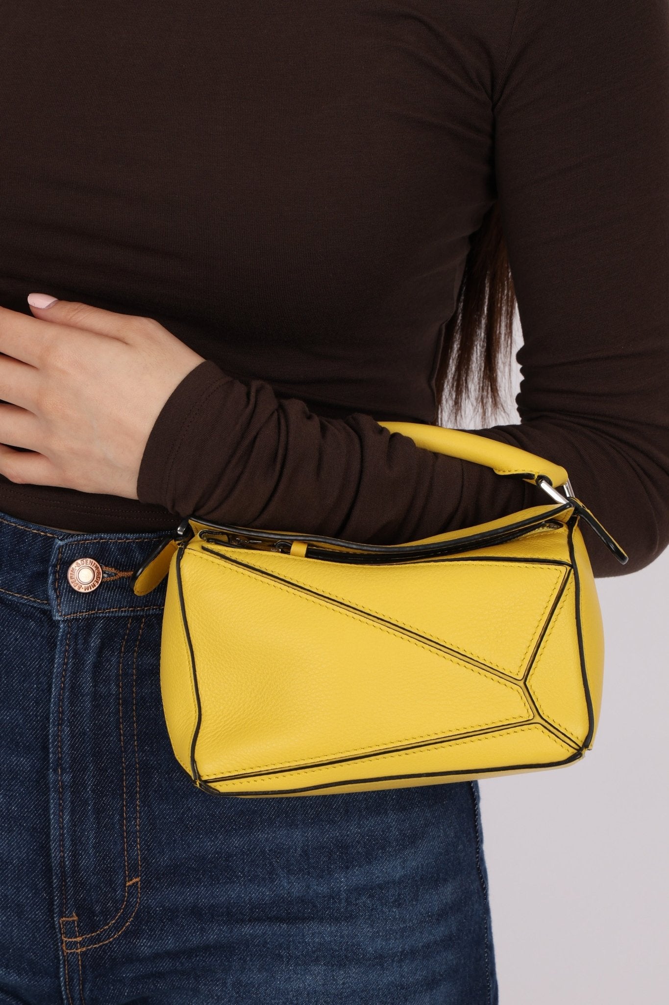 Loewe Lemon Yellow Mini Puzzle Bag - FashioNica