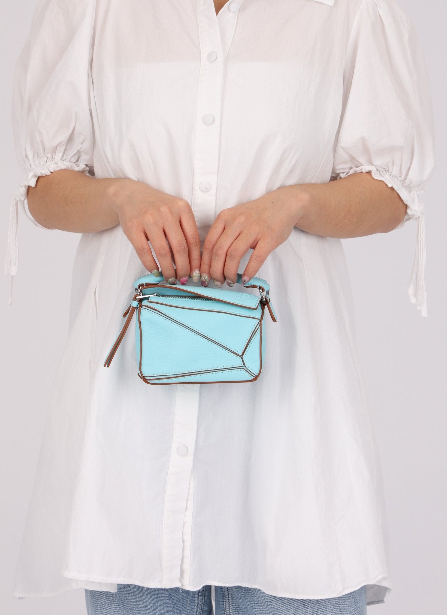 Loewe Light Blue Nano Puzzle on Chain - FashioNica