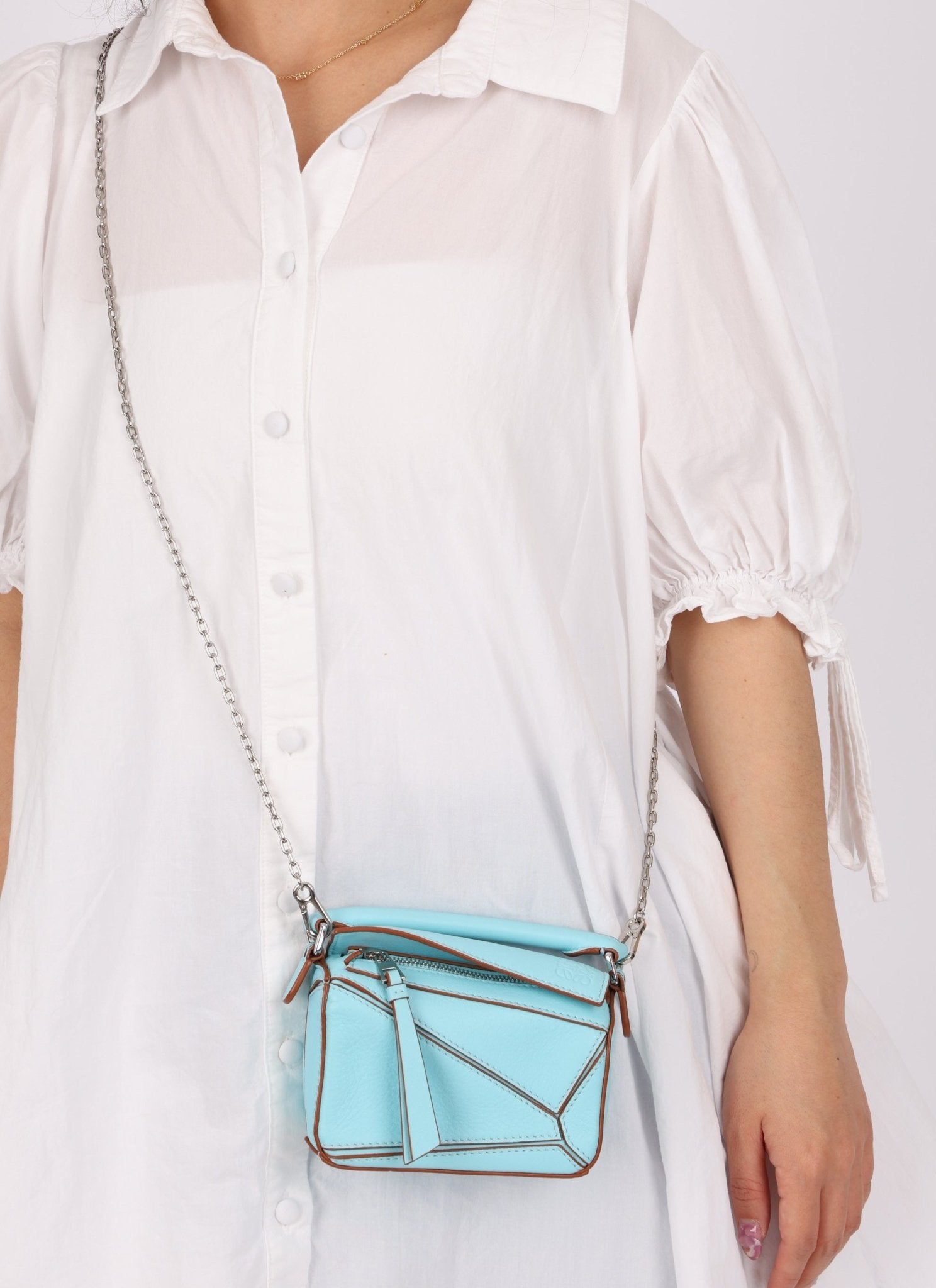 Loewe Light Blue Nano Puzzle on Chain - FashioNica